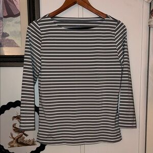 Striped Sage and White Women's Top